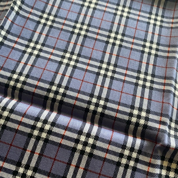 BURBERRY CHECK BLUE HANDKERCHIEF - Picture 7 of 7